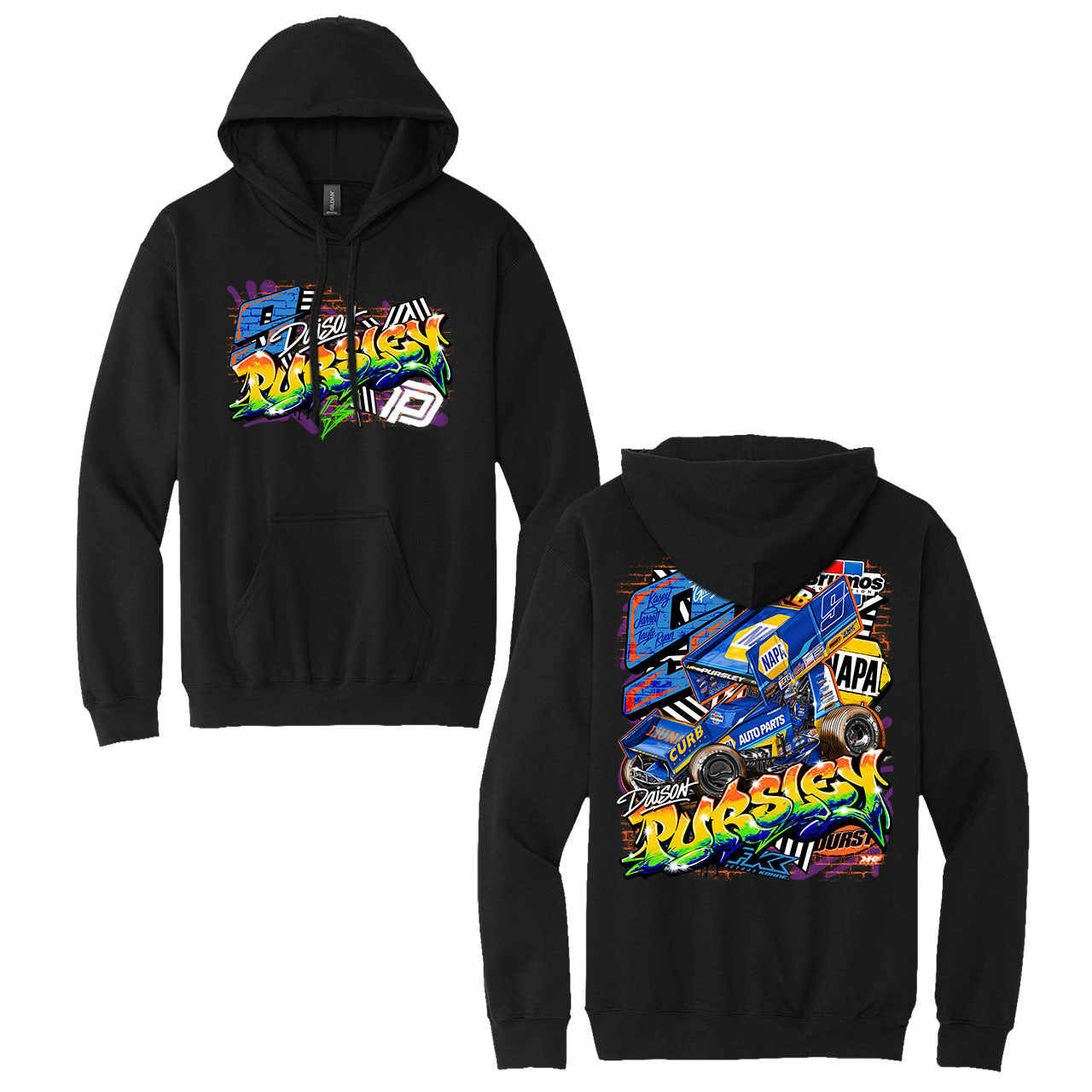 Graffiti Heat Hooded Sweatshirt- Black
