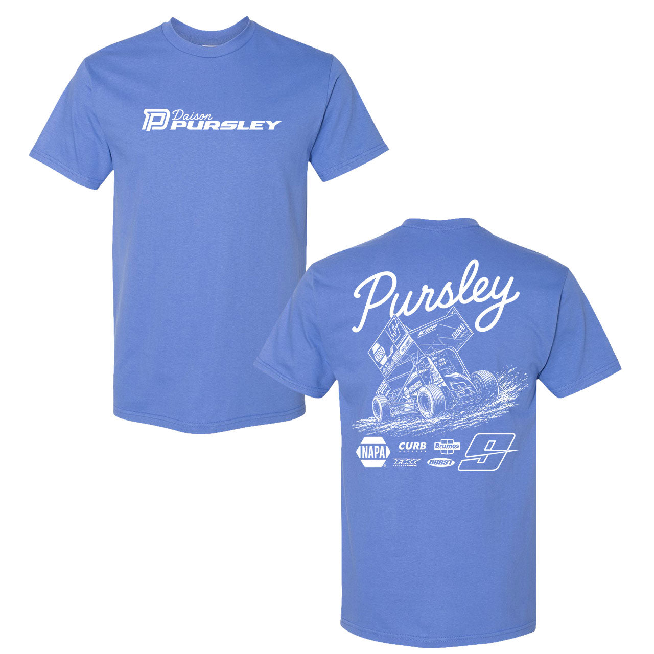 Carving The Line Tee- Flo Blue