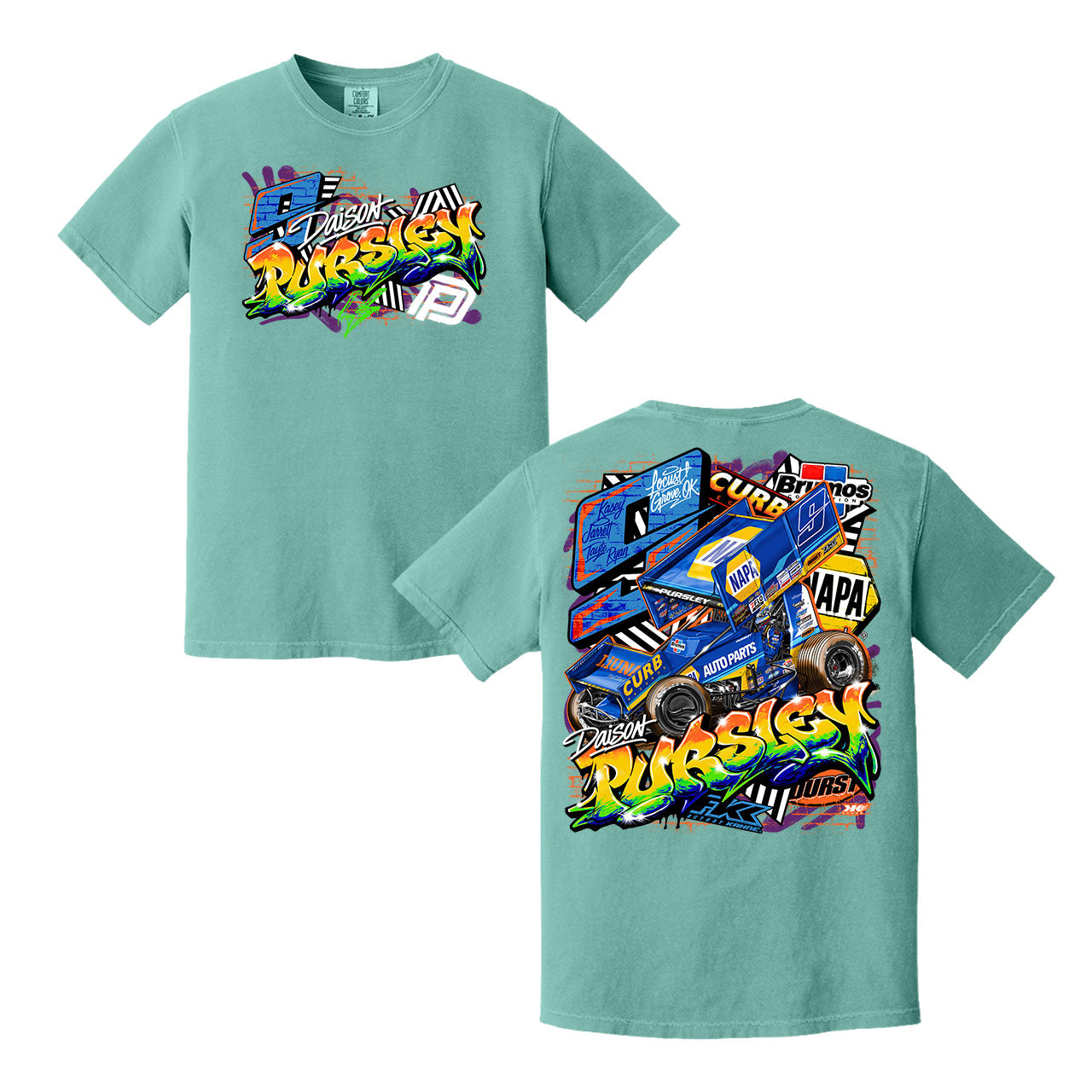 Graffiti Heat T-Shirt- Seafoam