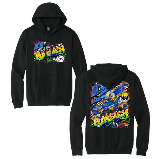 Graffiti Heat Hooded Sweatshirt- Black